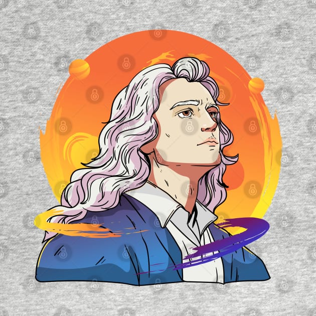 Isaac Newton Hand Drawn by Mako Design 